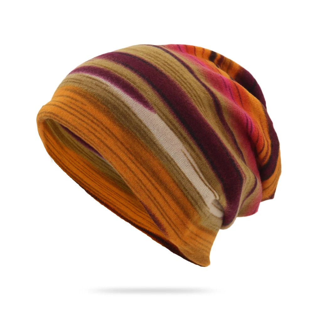 Title 1, Gorro térmico feminino estampado com listras. M...