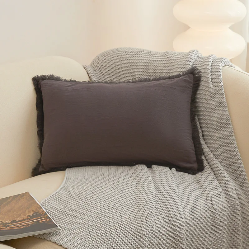 Capa de almofada de algodão lavado para sofá, moderna e minimalista, para sala de estar. Macia e respirável. — foto 10