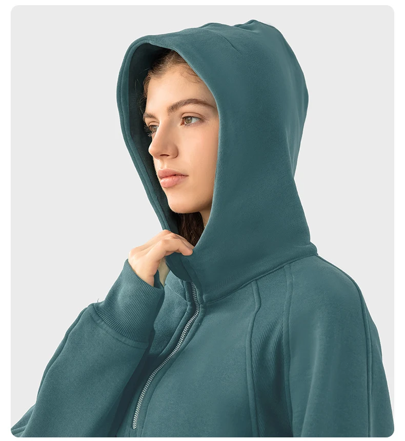 Title 7, Damen Hoodie mit halbem Reißverschluss, kurz, l...