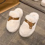 Women's closed toe fluffy slippers with belt buckle and thick bottom. Ultimate comfort and warmth for relaxing at home. — photo 5
