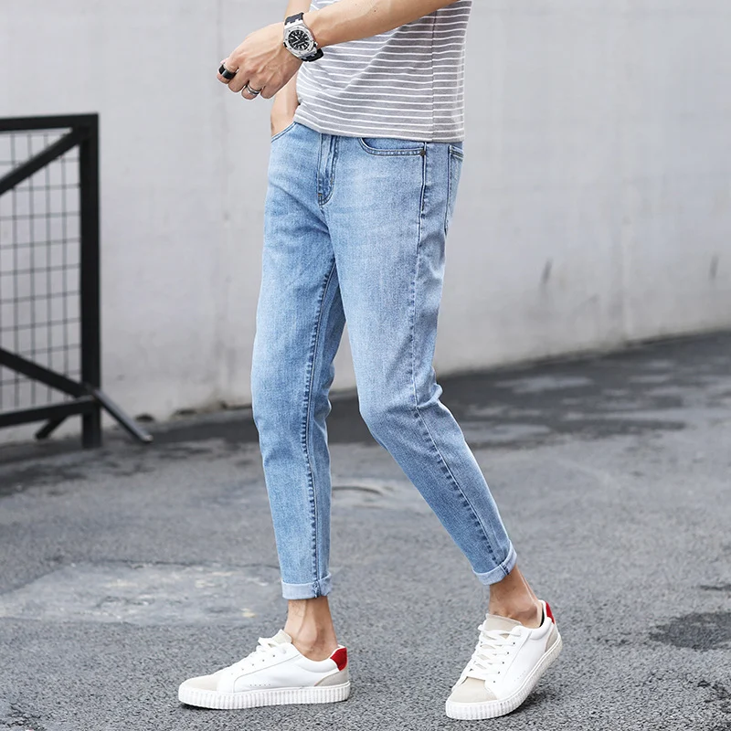 Jeans Uomo Slim Fit Pantaloni Corti Trendy Denim Elasticizzato Primavera Estate Comodi e Versatili Perfetti per Ogni Occasione — foto 4