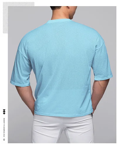 Title 15, Plus Size Mens Short Sleeve Mesh Cloth T-shirt...