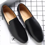 Scarpe casual in pelle da uomo autunno britannico, punta affusolata, mocassini slip-on, comfort e moda. — foto 7