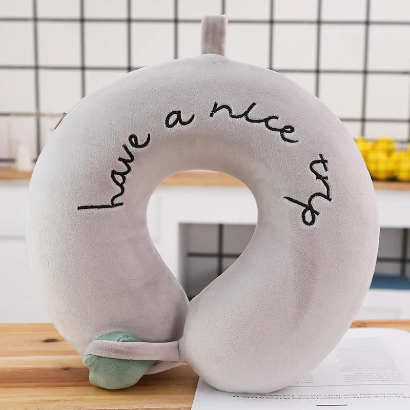 Travesseiro cervical em U de algodão com memória e design de desenho animado, ideal para viagens e para um sono confortável e relaxante. — foto 10