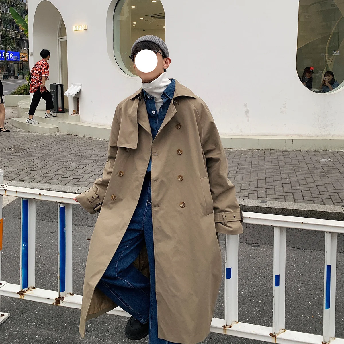 Jaqueta corta-vento masculina Chunqiu longa, estilo coreano, tendência slim, fileira dupla, ideal para outono e primavera — foto 1