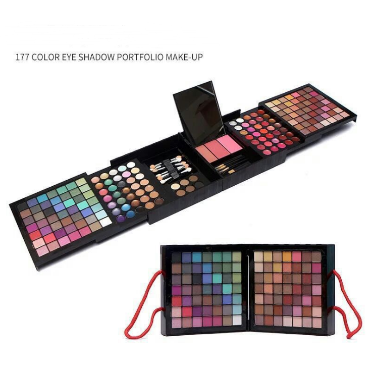 Explosion Deluxe 177 Color Eyeshadow Bronzing Plate Makeup Set. Complete makeup kit for professional looks, white case o — photo 7