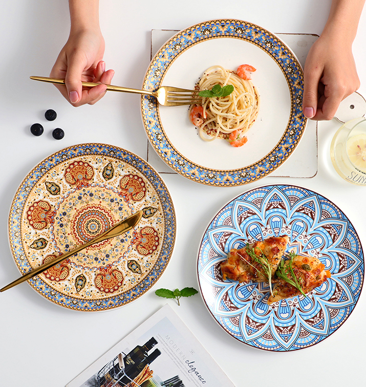Title 5, Ceramic Bohemian Tableware Platter with Morocca...