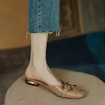 Women's Retro Flat Bottom Horse Buckle Slippers, comfortable and stylish footwear for everyday wear, perfect for both in — photo 4