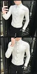 New Pure Color British Style Long Sleeve Slim Korean Business Casual Youth White Shirt for men, perfect for work and dai — photo 6