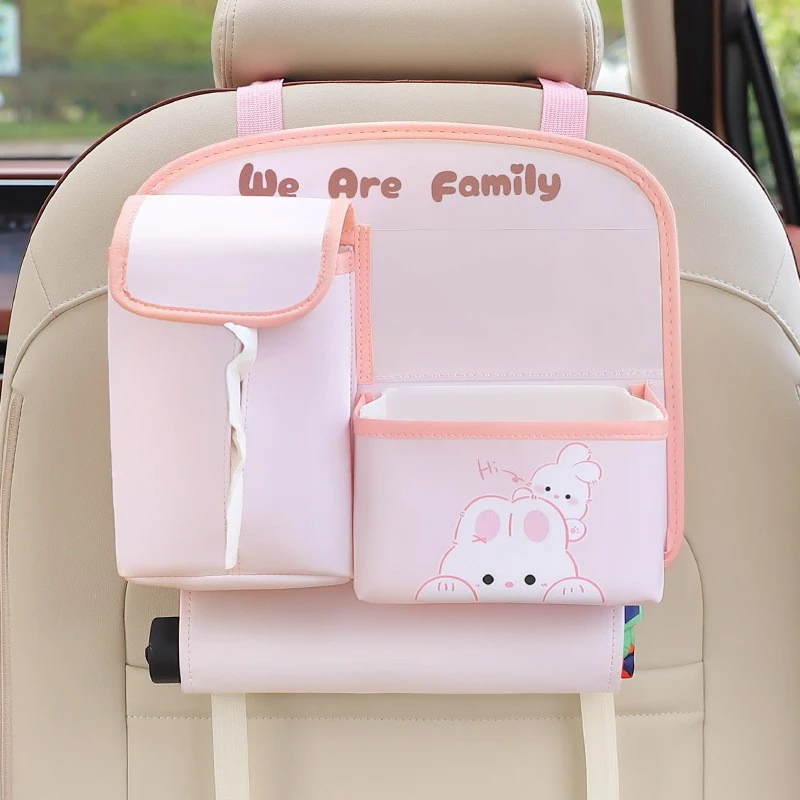 Multifunctional Car Storage Bag, Cute Cartoon Design, Rear Seat Back Mounted. Keeps your car tidy and fun, easy to insta — photo 1