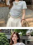 Niche Striped Drawstring Waist French Sweet and Spicy Dress, a Comfortable, Stylish, and Versatile Summer Outfit Choice — photo 5