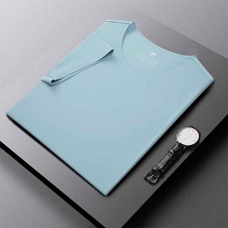 Camiseta esportiva sem costura de seda gelada para casais Conforto e liberdade de movimento. Secagem rápida e respirável. Ideal para esportes e treinos. — foto 7