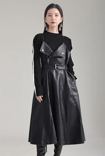 Title 19, Retro Waist-controlled Slimming PU Leather High...