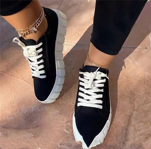 Title 8, Womens Casual Sports Lace-up Canvas Shoes With...