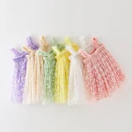 Zomer meisjes schattige spaghettibandjes gazen rok, licht en luchtig, ideaal voor warme dagen, comfortabel en modieus. Perfect voor de zomer. — foto 12