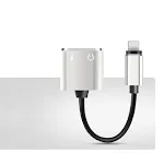 Silver iPhone audio adapter