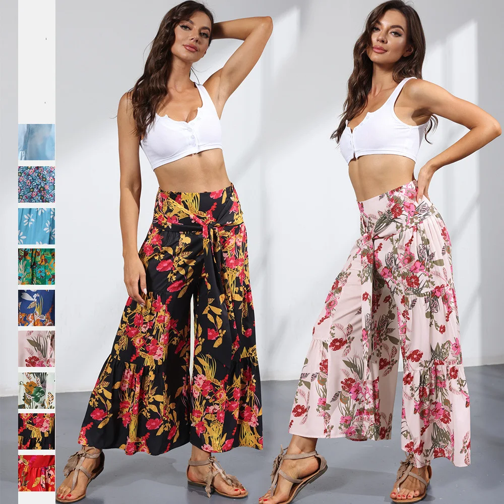 Printed Women's Loose Beach Wide Leg Pant Bindings Enjoy ultimate comfort and style with these breezy wide leg beach pan — photo 1