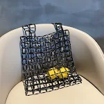 Vintage Multicolor Beaded Handmade Shopping Bag with Long Acrylic Beads, DIY Hollow Mesh Woven Handbag, Shoulder Bag and — photo 5