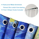 Green Leaf 3D Digital Printed Thickened Waterproof Polyester Shower Curtain, creating a modern, dry bathroom environment — photo 3
