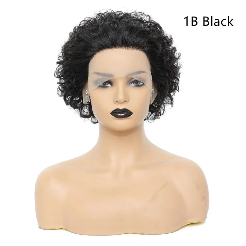 Peruca cacheada africana de renda frontal pequena para mulheres. Obtenha cachos perfeitos e um visual natural com esta peruca fácil de usar. — foto 3