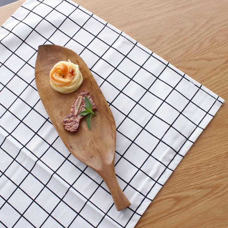 Pastoral plaid imitation cotton and linen placemat. Protects your table and adds a touch of rustic charm. Easy to clean — photo 6