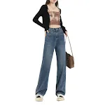 Calças jeans femininas soltas de cintura alta. Conforto e estilo em uma peça só. Perfeitas para um visual moderno e despojado, valorizando a silhueta. — foto 1