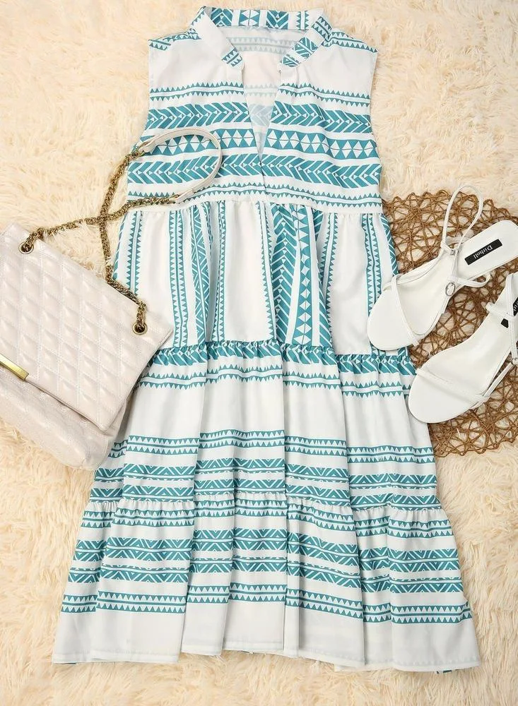 Title 6, Womens New Printing Sleeveless Printed Dress I...