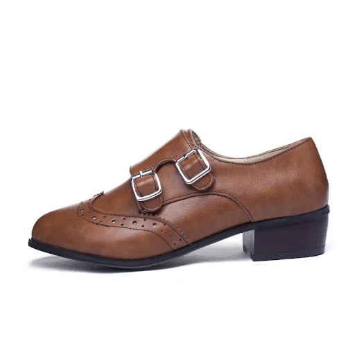 Title 12, Retro belt buckle mid mouth womens shoes. Vint...