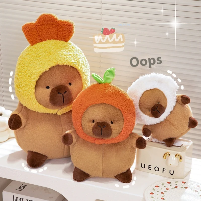 Capybara Capabala de Pelúcia para Meninas com Chapéu Laranja, Brinquedo Macio, Perfeito para Abraçar e Presentear as Crianças. — foto 8