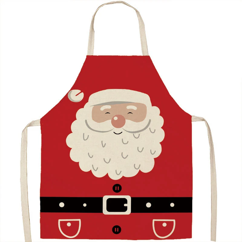 Christmas Linen Apron Oil-proof Anti-fouling Gingham Check for Ginger Cake Baking Household Bib Halter Kitchen Apparel. — photo 35