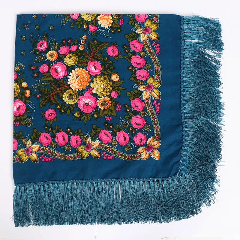 Title 4, Sciarpa in rayon con frange in stile etnico da ...
