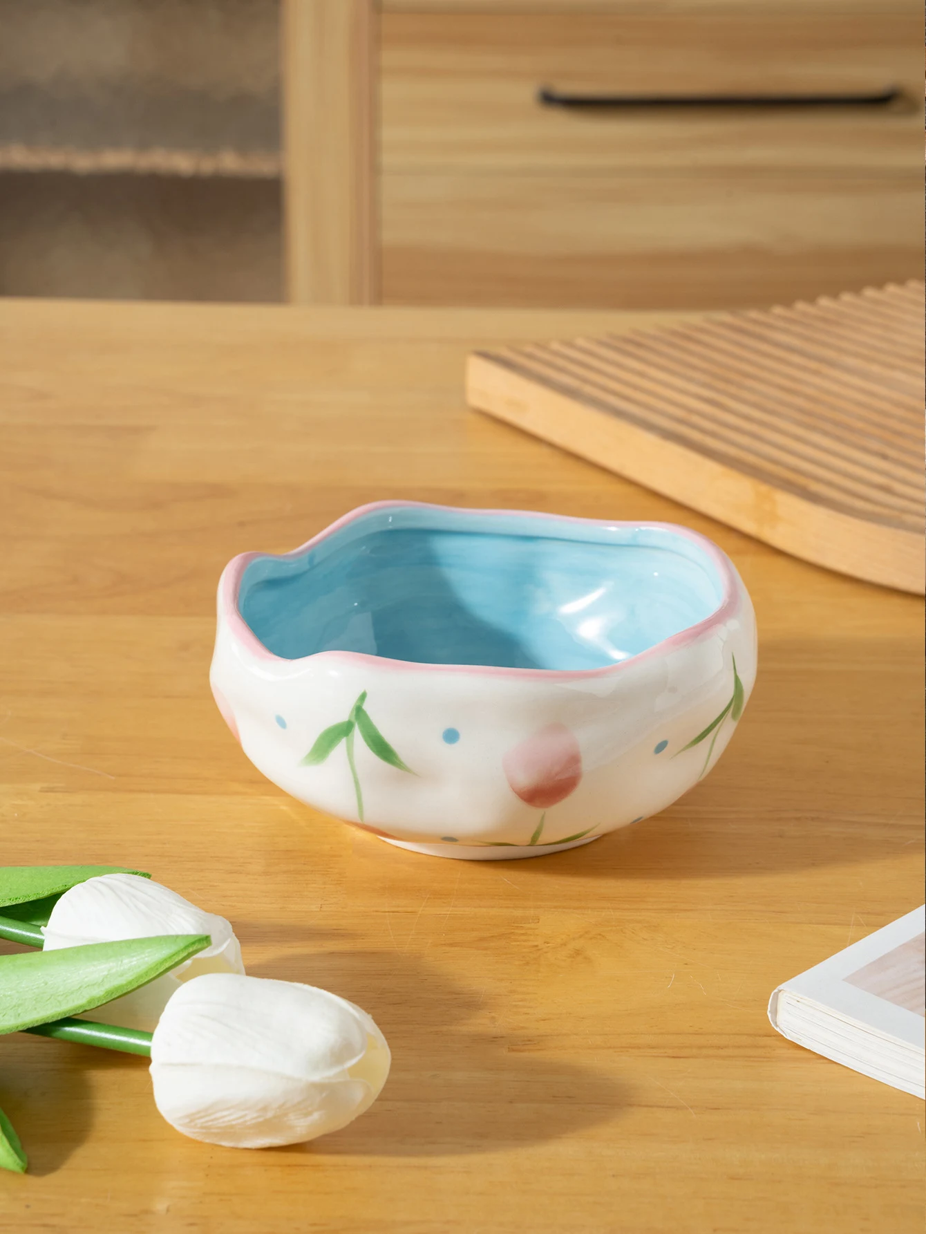 Title 4, Irregular Hand Drawn Flowers Print Household Ce...
