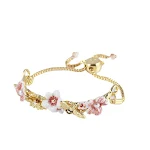 Pulseira ajustável Bee Flowers And Beans, com abelhas e flores, um acessório charmoso e delicado para um estilo natural e moderno, ideal para qualquer pulso. — foto 1