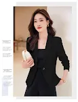 Blazer corto donna con spalline imbottite, top completo, perfetto per un look elegante e professionale, ideale per ogni occasione. — foto 14