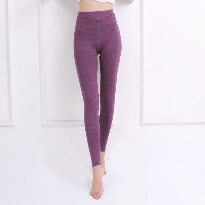 Cotton slim fit thick high waist pants for a flattering silhouette and all-day comfort. Enhance your shape with these st — photo 6