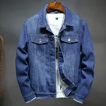 Jaqueta Jeans Masculina Plus Veludo Espessamento Casaco Grosso de Inverno Jaqueta Jeans com Forro de Veludo para Homens Confortável e Quente — foto 5