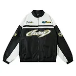 European and American style locomotive racing suit leather coat, designed for motorcycle enthusiasts, providing protecti — photo 8