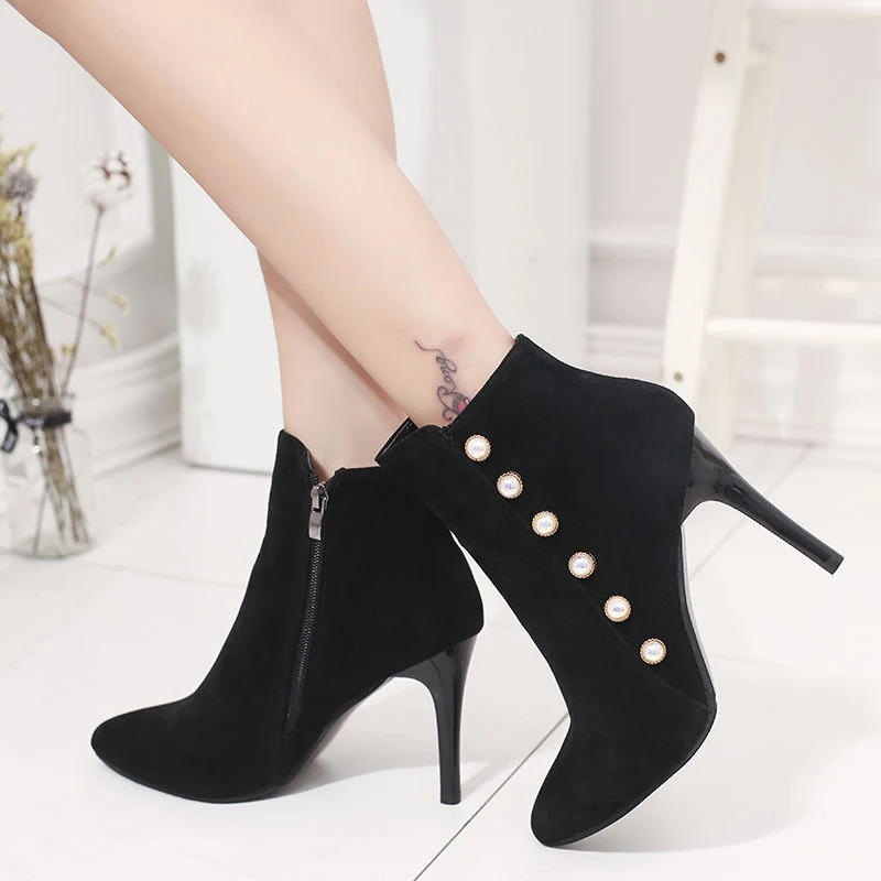 Title 4, High-heeled pointed toe and all-match warm wome...