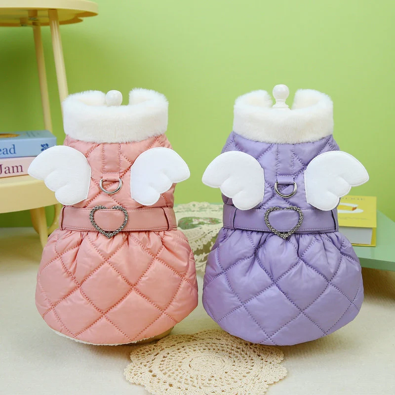 Pet Cute Angel Small Dog Thickened Cotton Skirt provides warmth and adorable style. Perfect for keeping your little dog — photo 5