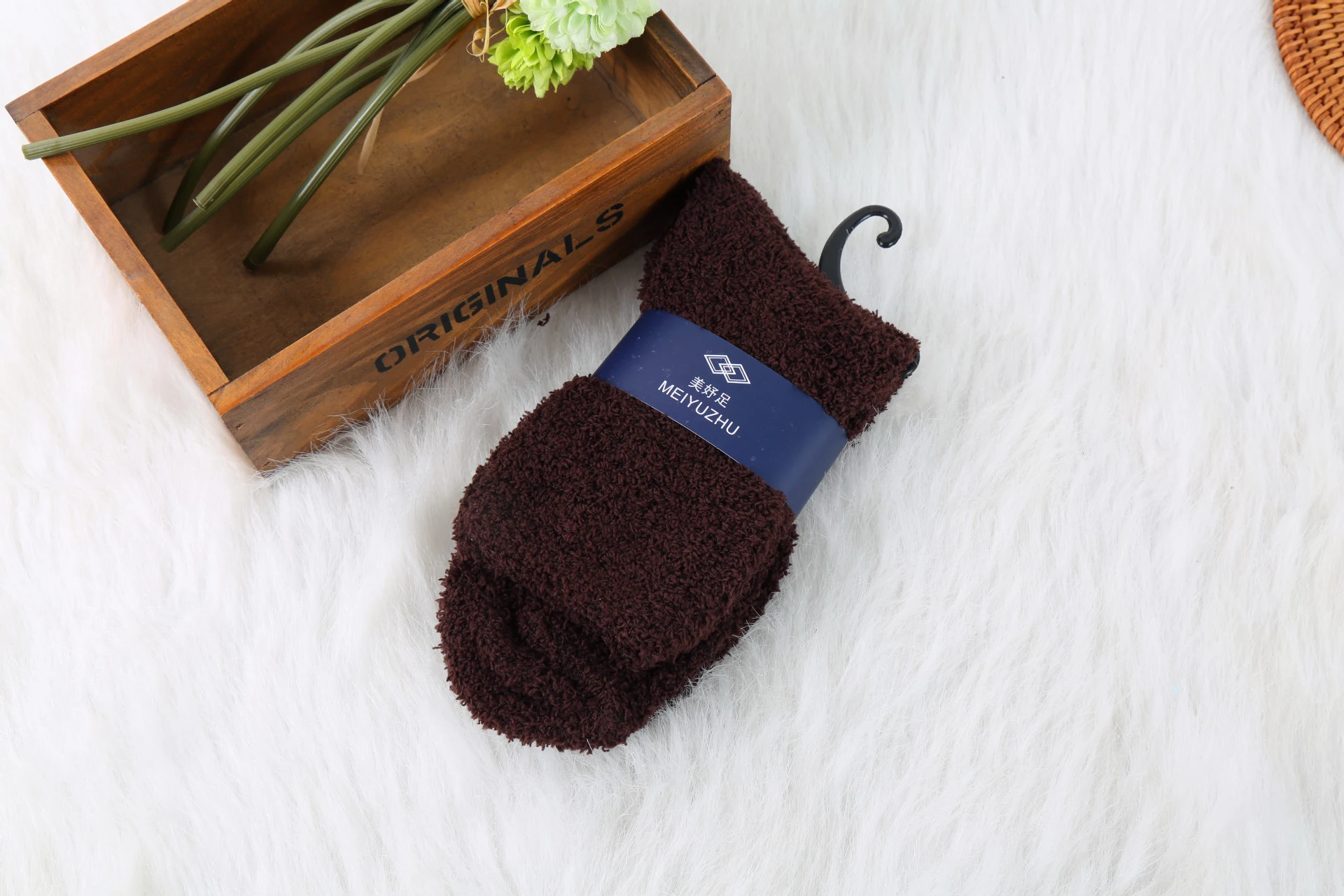 Title 4, Solid Color Half Fleece Socks Carpet Floor Socks