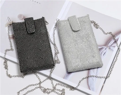 Title 2, Diamond-studded Mobile Phone Bag Diagonal Small...