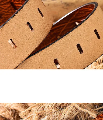Title 12, Vintage Pin Buckle All-Match Leather Mens Belt...