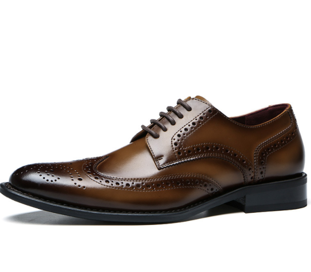 Sapatos de couro legítimo estilo britânico para homens, casuais e formais, perfeitos para negócios e uso diário, combinando elegância e conforto. — foto 1