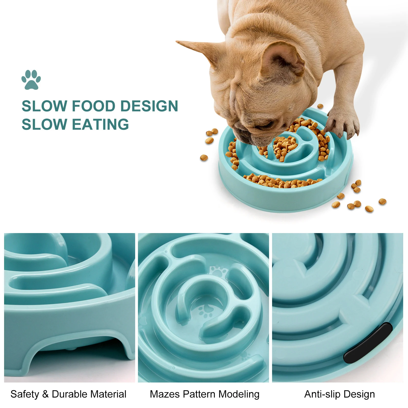 Comedouro lento para cães de silicone tigela quebra-cabeça para alimentação saudável e anti-engasgo filhote de cachorro. — foto 8