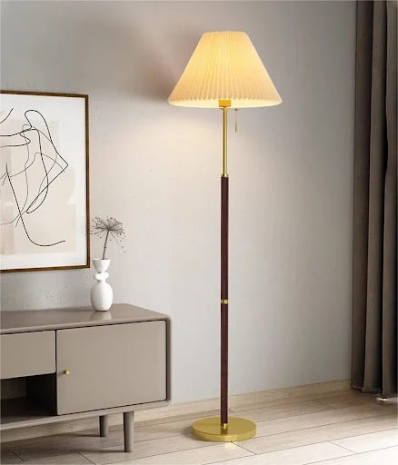 Title 12, Vintage Pleated Floor Lamp Vertical Table Lamp ...