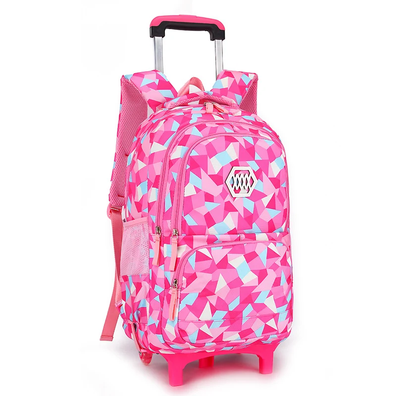 Mochila com carrinho para menina da escola primária. Transporte livros e materiais escolares com facilidade e conforto. Ideal para o dia a dia. — foto 5