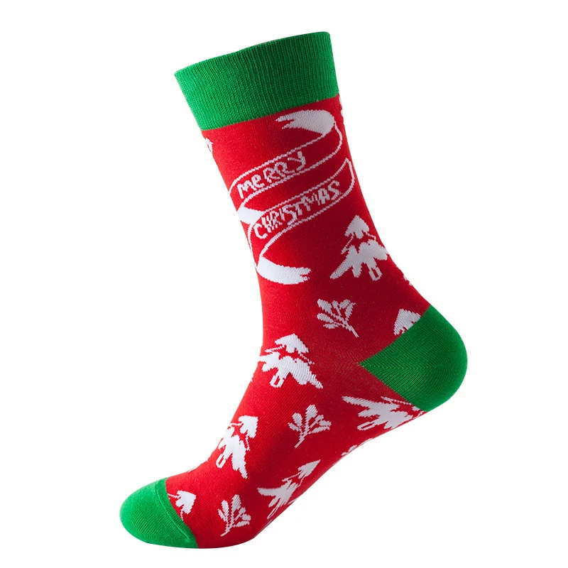 Title 4, Christmas Tree Snow Elk Gift Cotton Happy Socks