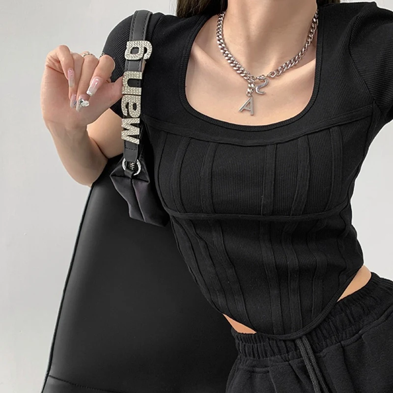 Title 5, Niche Slim Shirt voor Dames, Sexy Halslijn en K...