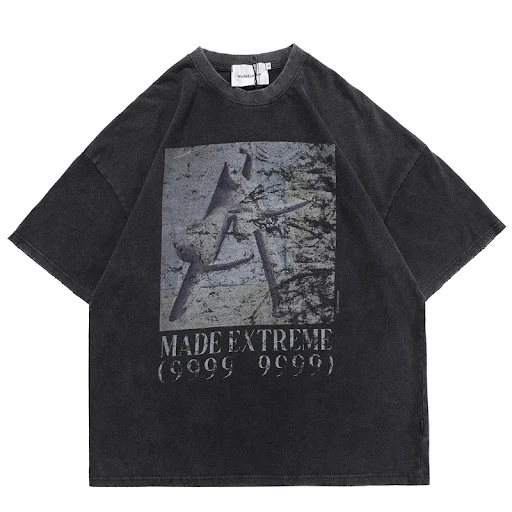 Title 5, High Street Old Retro Oversize Short-Sleeved T-...