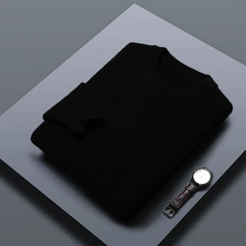 Men's Round Neck Thick Twisted Sweater, perfect for winter warmth and style. Comfortable and fashionable knitwear for ev — photo 2